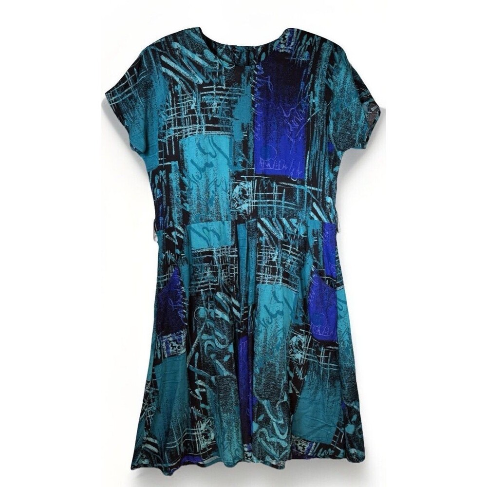 Paquette Petite Byer California‎ Dress 10P Vintage Y2K Blue Pockets Made USA